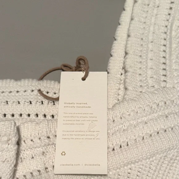 Cleobella Ivory Knit sweater with Puff Sleeves, discount, NWT - Picture 4 of 7